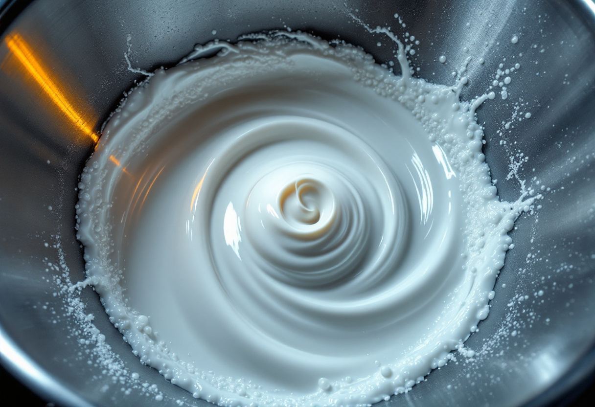 Bulk emulsion turning in a stainless process vessel